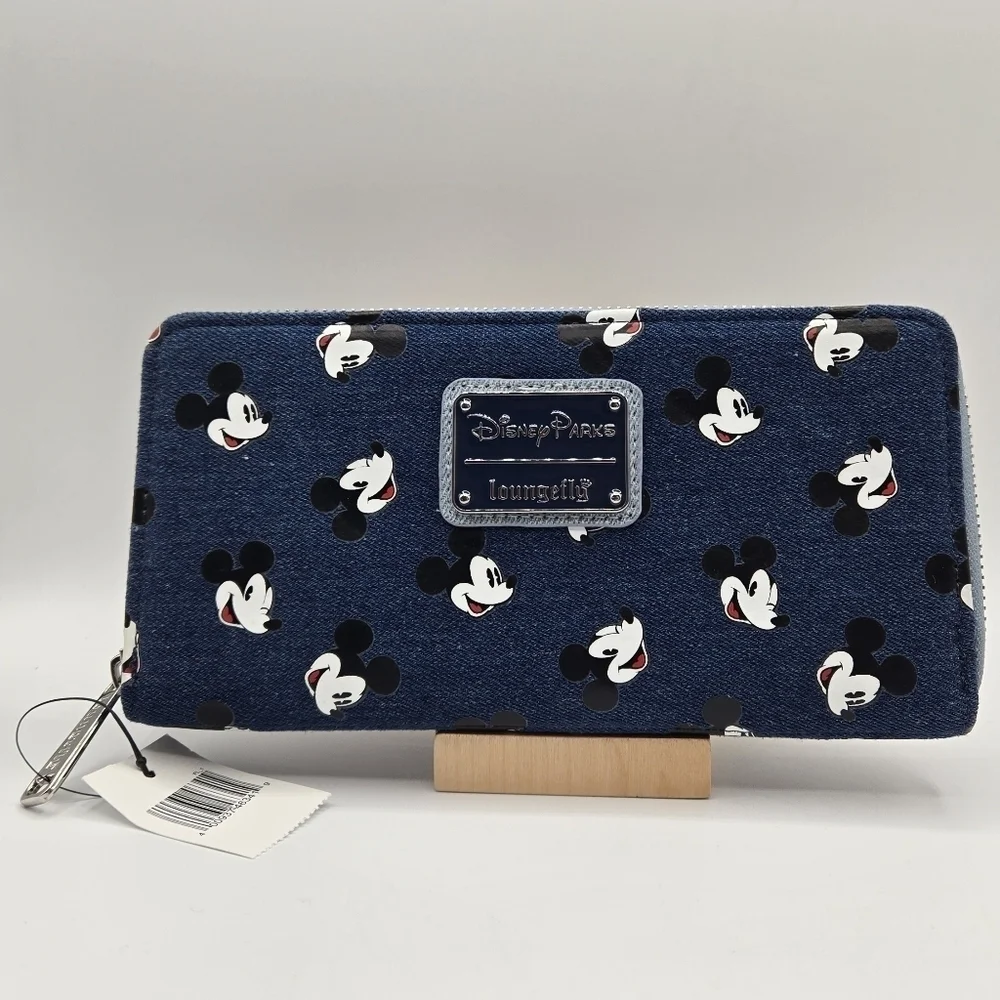 Loungefly Mickey Denim Disney Parks Wallet